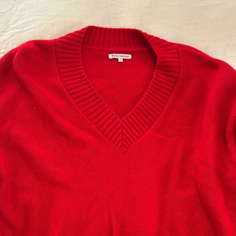 Reformation Jadey Cashmere Red Sweater